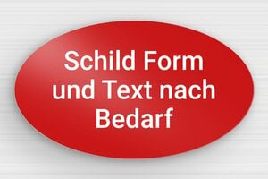 Aluminium schilder - Ovales Willkommensschild - 260 x 150 mm - Aluminium - rouge - glue - de-material-alu-schild-001-4