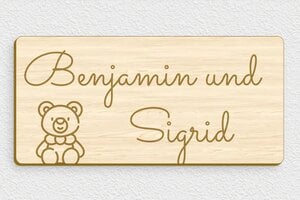 Türschild kinderzimmer - de-name-shild-006-2 - 210 x 100 mm - erable - glue - de-name-shild-006-2