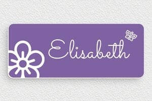 Türschild kinderzimmer - de-name-shild-007-0 - 150 x 60 mm - mauve-blanc - glue - de-name-shild-007-0