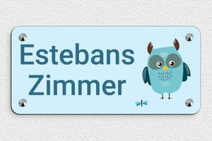 Türschild kinderzimmer - de-name-shild-015-2 - 300 x 140 mm - custom - screws-caps - de-name-shild-015-2