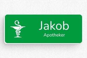 Schild pro branche - de-namen-schild-004-3 - 80 x 30 mm - vert-blanc - badge - de-namen-schild-004-3