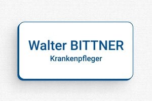 Namensschilder gesundheitswesen - de-namen-schild-009-3 - 60 x 30 mm - blanc-bleu - badge - de-namen-schild-009-3