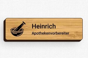 Namensschilder gesundheitswesen - de-namen-schild-010-4 - 70 x 20 mm - bambou - badge - de-namen-schild-010-4