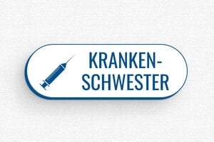 Namensschilder gesundheitswesen - de-namen-schild-016-3 - 60 x 20 mm - blanc-bleu - badge - de-namen-schild-016-3