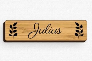 Namensschilder Hochzeit - Namensschild Holz - Magneten - 80 x 20 mm - bambou - badge - de-namen-schild-023-3