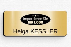 Namensschilder Gesundheitswesen - Namensschild PVC - Magneten - 75 x 30 mm - or-brosse-noir - badge - de-namen-schild-026-3