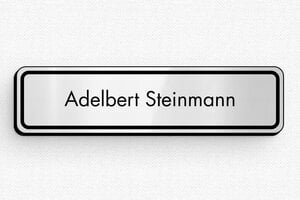 Namensschilder mit Magnet - Namensschild PVC - Magneten - 80 x 20 mm - gris-brillant-noir - badge - de-namen-schild-028-3