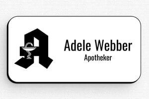 Namensschilder Gesundheitswesen - Namensschild PVC - Magneten - 80 x 40 mm - blanc-noir - badge - de-namen-schild-029-3