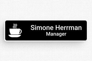 Namensschilder mit Magnet - Namensschild PVC - Magneten - 80 x 20 mm - noir-blanc - badge - de-namen-schild-035-3