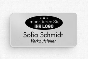 Namensschilder - Namensschild Aluminium - Stecknadel - 60 x 30 mm - anodise - badge - de-namen-schild-040-3