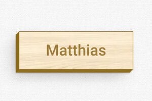 Namensschilder Hochzeit - Namensschild Holz - Stecknadel - 60 x 20 mm - erable - badge - de-namen-schild-044-3