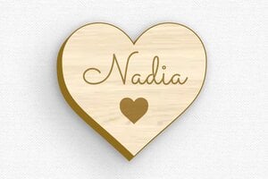 Namensschilder Hochzeit - Namensschild Holz - Stecknadel - 43 x 40 mm - erable - badge - de-namen-schild-047-3