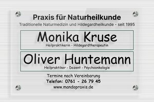 Praxisschilder - de-natur-heilpraxis-005-5 - 300 x 200 mm - transparent - screws-spacer - de-natur-heilpraxis-005-5