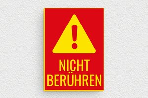 Warnschilder - Schild 'Nicht berühren' - 50 x 70 mm - PVC - rouge-jaune - glue - de-nicht-beruhren-001-3