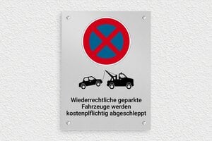 privat parkplatz schild - Schild für privaten Parkplatz - 150 x 200 mm - Aluminium - anodise - screws - de-park-verbot-schild-001-2