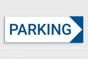 Parkplatzschilder - Parkplatzschild - 300 x 100 mm - PVC - blanc-bleu - glue - de-parking-001-1