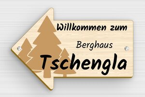 Schild pro branche - de-pfeil-formig-schild-001-5 - 200 x 133 mm - erable - screws - de-pfeil-formig-schild-001-5