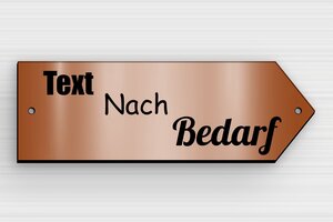 Pfeilförmiges Schild - de-pfeil-formig-schild-002-4 - 171 x 57 mm - cuivre-noir - holes-only - de-pfeil-formig-schild-002-4