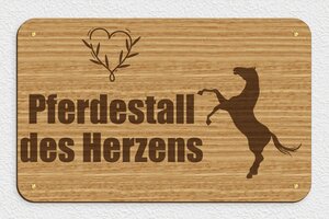 Pferdeschild - de-pferde-stall-schild-001-3 - 400 x 250 mm - chene - screws - de-pferde-stall-schild-001-3