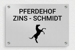 Pferdeschild - de-pferde-stall-schild-007-1 - 300 x 200 mm - anodise - screws-spacer - de-pferde-stall-schild-007-1