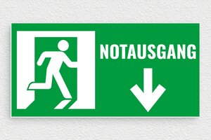 Hotelschilder - Notausgangsschild  - 200 x 100 mm - PVC - vert-blanc - glue - de-piktogramm-notausgang-007-1