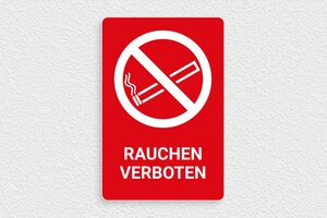 Hotelschilder - Rauchverbotsschild - 140 x 210 mm - PVC - rouge-blanc - glue - de-piktogramm-rauchverbot-002-1