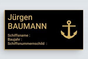 Bootsschilder - de-plaque-bateau-002-1 - 100 x 50 mm - noir-or - glue - de-plaque-bateau-002-1