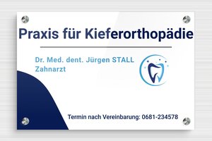 Praxisschild mit Logo - de-praxis-007-1 - 300 x 200 mm - custom - screws-spacer - de-praxis-007-1