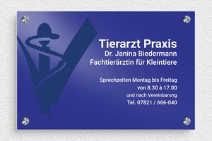 Schild pro branche - de-praxis-schild-alu-003-1 - 300 x 200 mm - bleu - screws-spacer - de-praxis-schild-alu-003-1