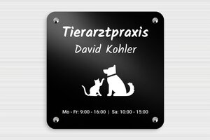 Praxisschilder - Aluminium - 250 x 250 mm - noir - screws-caps - de-praxis-schild-alu-006-3