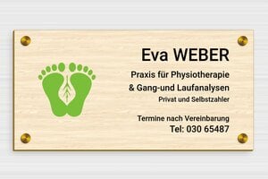 Praxisschilder aus Holz - Holz - 300 x 150 mm - erable - screws-caps - de-praxis-schild-holz-001-3