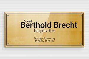 Messingschilder - de-praxis-schild-med-001-1 - 180 x 80 mm - poli-noir - holes-only - de-praxis-schild-med-001-1