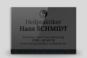 Praxisschild aus Plexiglas - de-praxis-schild-plexi-004-5 - 300 x 200 mm - custom - stand - de-praxis-schild-plexi-004-5