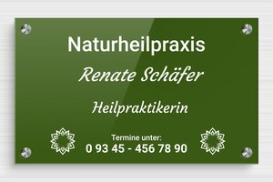 Praxisschild aus Plexiglas - de-praxis-schild-plexi-005-1 - 300 x 180 mm - custom - screws-spacer - de-praxis-schild-plexi-005-1