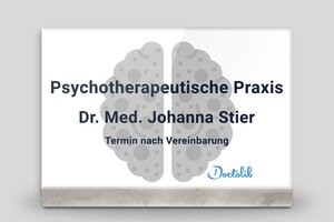 Praxisschild aus Plexiglas - de-praxis-schild-plexi-005-3 - 300 x 200 mm - custom - stand - de-praxis-schild-plexi-005-3