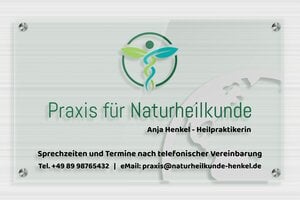 Praxisschilder - Transparentes Plexi Grün - 500 x 300 mm - vert - screws-spacer - de-praxis-schild-plexi-trans-009-3