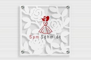 Praxisschilder mit Logo - Transparentes Plexiglas - 200 x 200 mm - transparent - screws-spacer - de-praxis-schild-plexi-trans-015-3