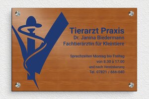 Praxisschild aus Preiswertes PVC - de-praxis-schild-pvc-002-3 - 300 x 200 mm - poirier-blanc - screws-spacer - de-praxis-schild-pvc-002-3