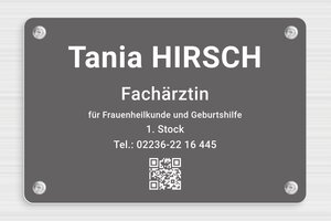 Kunststoffschilder - de-praxis-schild-pvc-003-5 - 320 x 210 mm - gris-souris-blanc - suction-cup - de-praxis-schild-pvc-003-5