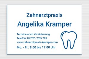 Praxisschild aus Preiswertes PVC - de-praxis-schild-pvc-004-5 - 300 x 200 mm - blanc-bleu - glue - de-praxis-schild-pvc-004-5