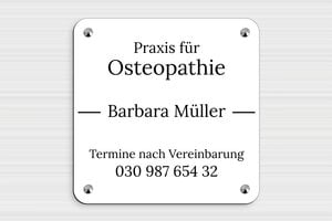 Praxisschilder aus PVC - PVC - 250 x 250 mm - blanc-noir - screws-caps - de-praxis-schild-pvc-008-3