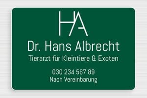 Praxisschilder aus PVC - PVC - 210 x 140 mm - vert-sapin-blanc - glue - de-praxis-schild-pvc-019-3