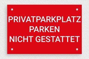 Verbotsschilder - Privatparkplatz-Schild - 210 x 140 mm - PVC - rouge-blanc - screws - de-privat-parkplatz-013-1