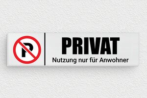 Schild Privatgrundstück - Schild 'Betreten verboten, Videoüberwachung' - 100 x 25 mm - Aluminium - brosse - glue - de-privat-schild-004-2