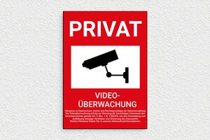 Schild Privatgrundstück - Schild 'Privatbesitz unter Videoüberwachung' - 150 x 210 mm - PVC - custom - glue - de-privat-schild-030-1