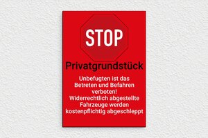 Schild Privatgrundstück - Schild 'Privatgrundstück unter Videoüberwachung' - 150 x 210 mm - PVC - custom - glue - de-privat-schild-030-2