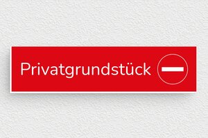 Schild Privatgrundstück - Schild 'Privatbesitz' - 100 x 25 mm - PVC - rouge-blanc - glue - de-privat-schild-031-1