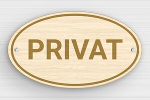 Schild Privatgrundstück - Ovales Schild 'Privatbesitz' - 210 x 120 mm - Holz - erable - screws - de-privat-schild-037-2