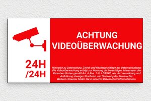 Schild Privatgrundstück - Schild 'Privatgrundstück - Videoüberwachung' - 210 x 100 mm - PVC - custom - glue - de-privat-schild-043-1