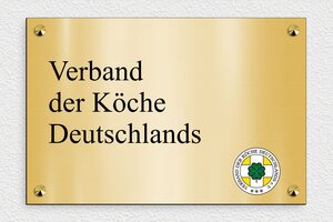 Türschild aus Messing - de-profi-schild-restaurant-002-0 - 300 x 200 mm - or-brosse-noir - screws-caps - de-profi-schild-restaurant-002-0